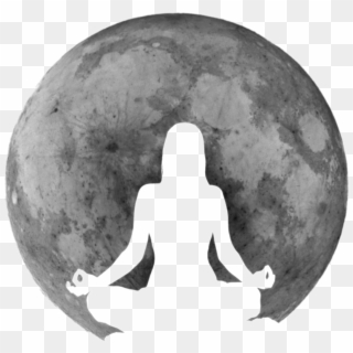 Full Moon Meditation - Silhouette Clipart