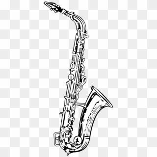 Saxophone Black And White Transparent Clipart