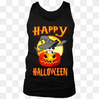 Boston Terrier Dog Happy Halloween T Shirt Pumpkin - Active Tank Clipart