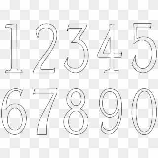 White Numbers Png - Line Art Clipart