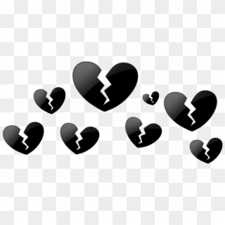 Blackheart Sticker - Broken Heart Black And White Clipart