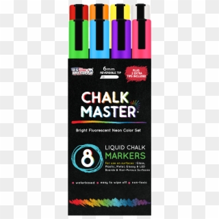 8 Bright Fluorescent Neon Liquid Chalk Marker Set - Liquid Chalk Markers Clipart