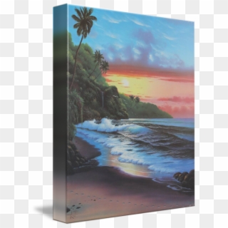 Drawing Sunset Waterfall - Roger Lirette Paintings Clipart