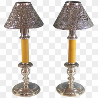 Antique Gorham Sterling Silver Lamps Or Candle Stands - Antique Silver Lamp Shade Clipart