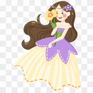 Girl Element Fashion Flower Fairy Png And Psd - Illustration Clipart
