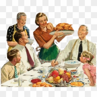 #vintage #retro #thanksgiving #dinner #family #turkey - Thanksgiving Family Dinner Vintage Clipart