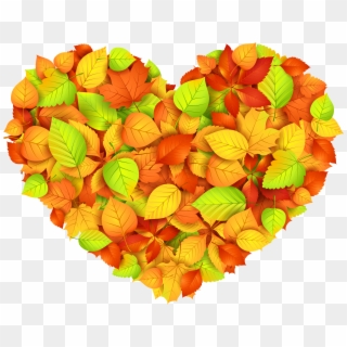 38 Autumn Leaves Png Transparent Images - Heart Of Leaves Clipart