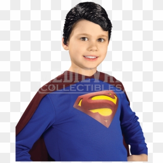 Kids Deluxe Superman Vinyl Wig - Costume Clipart