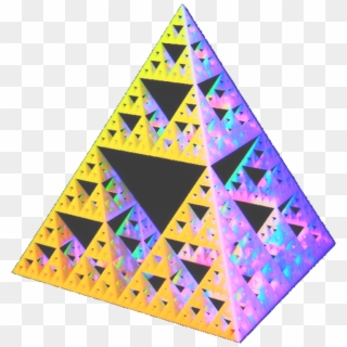 Transparent Pyramid Vaporwave - Sierpinski Tetrahedron Clipart