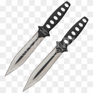 2 Piece Black Wing Throwing Knives - Medieval Throwing Knives Clipart