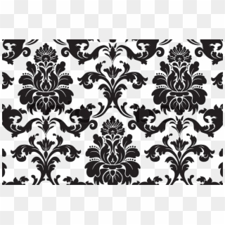 Damask Png Image Background - Damask Pattern Black And White Clipart
