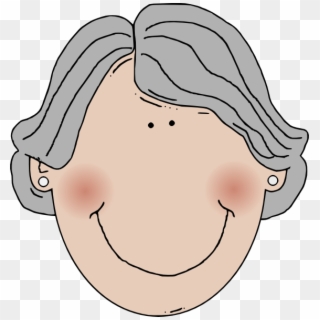 Gray Hair Woman Clip Art At Clker - Grandma Face Clip Art - Png Download