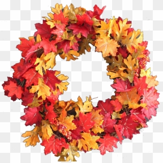 You Could Use A Straw Wreath, A Grapevine Wreath Or - Fall Leaves Wreath Png Clipart