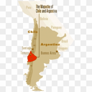 Mapa De Localização Do Território Mapuche No Chile - Mapuche Region Clipart