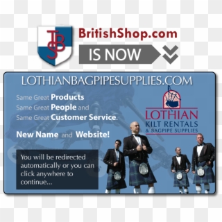 British Shop Is Now Lothian Kilt Rentals & Bagpipe - Government Agency Clipart