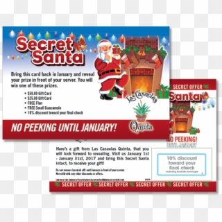 Secret Santa Scratch-off Card For Las Casuelas - Flyer Clipart