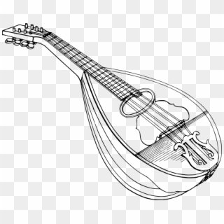 Get Notified Of Exclusive Freebies - Mandolin Clipart Black And White - Png Download