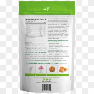 F Factor 20/20 Vanilla Protein Powder Back Label - F Factor Protein Powder Reviews Clipart
