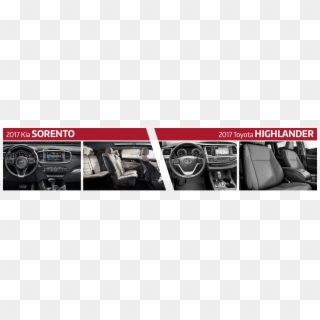 Compare 2017 Kia Sorento Vs Toyota Highlander Interior - Toyota Avensis Clipart