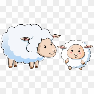 Clip Art Library Download And Mother Free Stock Cartoon - Sheep And Lamb Cartoon - Png Download