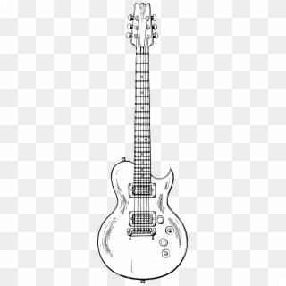 Electric Guitar Black White Line Art 999px 549 - Les Paul Guitar Drawing Clipart