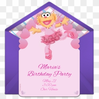 Free Sesame Street Party Invitation With A Zoe Ballet - Greeting Card Clipart