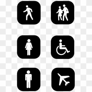 Black White Icon Men Women Png And Psd - Sign Clipart