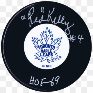 Red Kelly Autographed Toronto Maple Leafs Puck - Toronto Maple Leafs Clipart