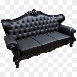 Black Victorian Sofa - Black Leather Victorian Couch Clipart
