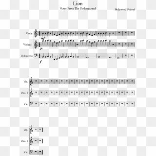 Lion Sheet Music Composed By Hollywood Undead 1 Of - Hollywood Undead Lion Piano Notes Clipart