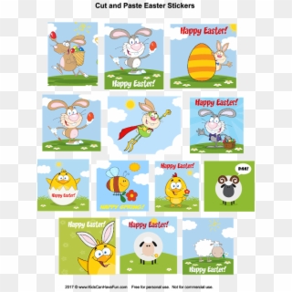 Kids Can Cut Out These Cute Easter Stickers And Paste - Cartoon Clipart