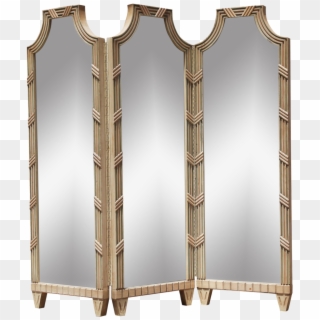 Vintage Large Mirrored Pagoda Screen Room Divider Would - Cupboard Clipart