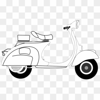 Scooter Vespa Art - Scooter Clipart Black And White - Png Download