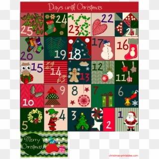 Free Printable Christmas Countdown Calendar - Illustration Clipart