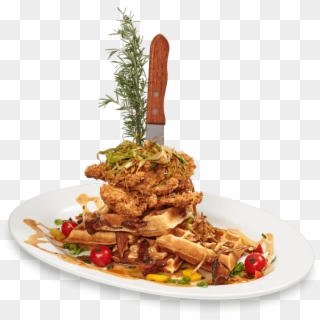 Andy's World Famous Fried Chicken Waffle Tower - Hash House A Go Go Menu Clipart