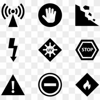 Universal Warning Signals - Warning Icons Font Clipart