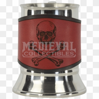 Skull & Crossbones Tankard With Leather Wrap - Emblem Clipart