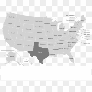 Us Map Texas Highlighted - Texas On A Us Map Clipart