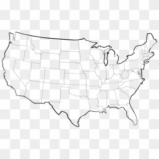 Usa Map Png Picture - Black And White American Map Clipart