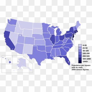 United States Population Map By State Us 1958 2014 - John F. Kennedy Library Clipart