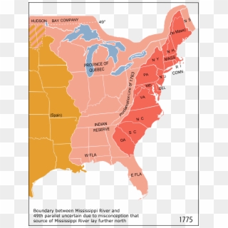 Map Of The 13 Original Colonies Along The Usa East - Line Of Proclamation Clipart