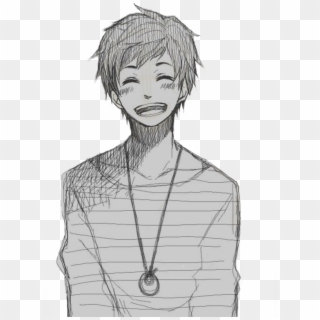 Animeboy Animemale Smile Laugh - Draw Anime Face Male Clipart