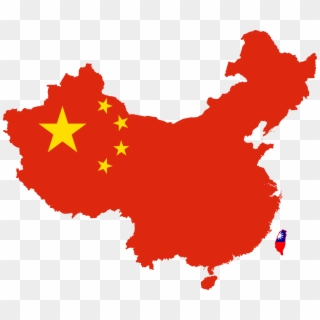 Map Of China In Colours Of Chinese Flag - China Flag Map Clipart