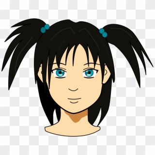 Anime Face Cliparts - Girl Head Clipart - Png Download