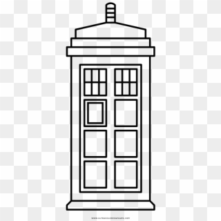 Tardis Coloring Page - Illustration Clipart