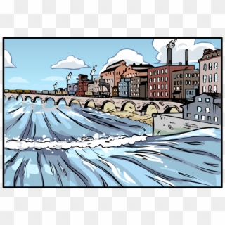 The View Shifts To The Mississippi River And Saint - St Anthony Falls Animated Clipart