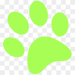 Neon Clipart Dog Paw - Lime Green Paw Print - Png Download