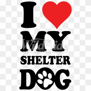 I Heart My Shelter Dog - Illustration Clipart