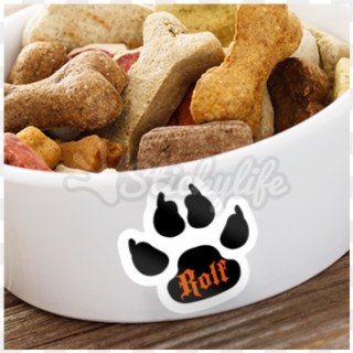 Custom Dog Paw Print - Dog Biscuits In A Bowl Clipart