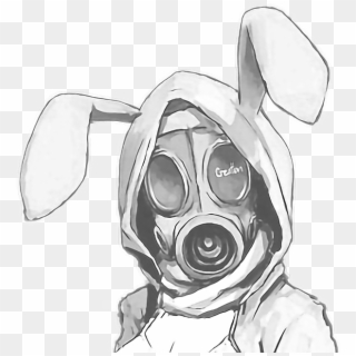 Gasmask Bunny Girl Ryeowook - Girl With Gas Mask Drawing Clipart